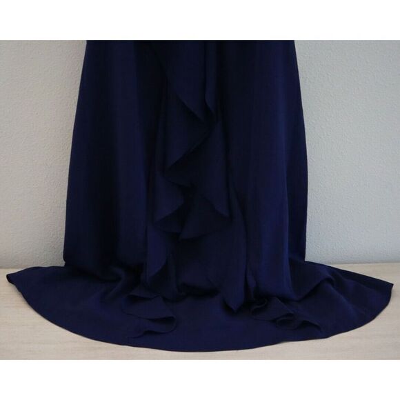 Kensie KDNP0992 Women's Sz 12 Navy Halter-Neck Ruffle Dress $108 - Picture 5 of 11